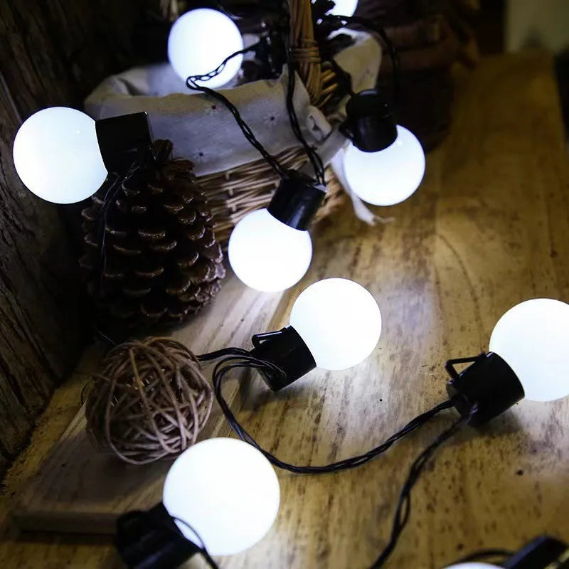 guirlandes lumineuses solaires led blancs ampoules globes extérieures moderne camping jardin fêtes