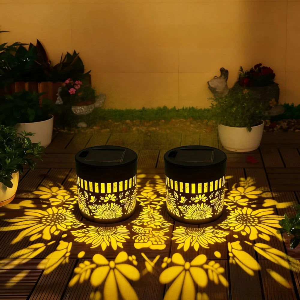 projecteur solaire tournesol moderne double adhésif vis led ip65extérieur jardin decoration fleurs contemporain
