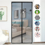 rideau magnétique porte noir maille fine moderne 206cm 84cm 210cm 90cm