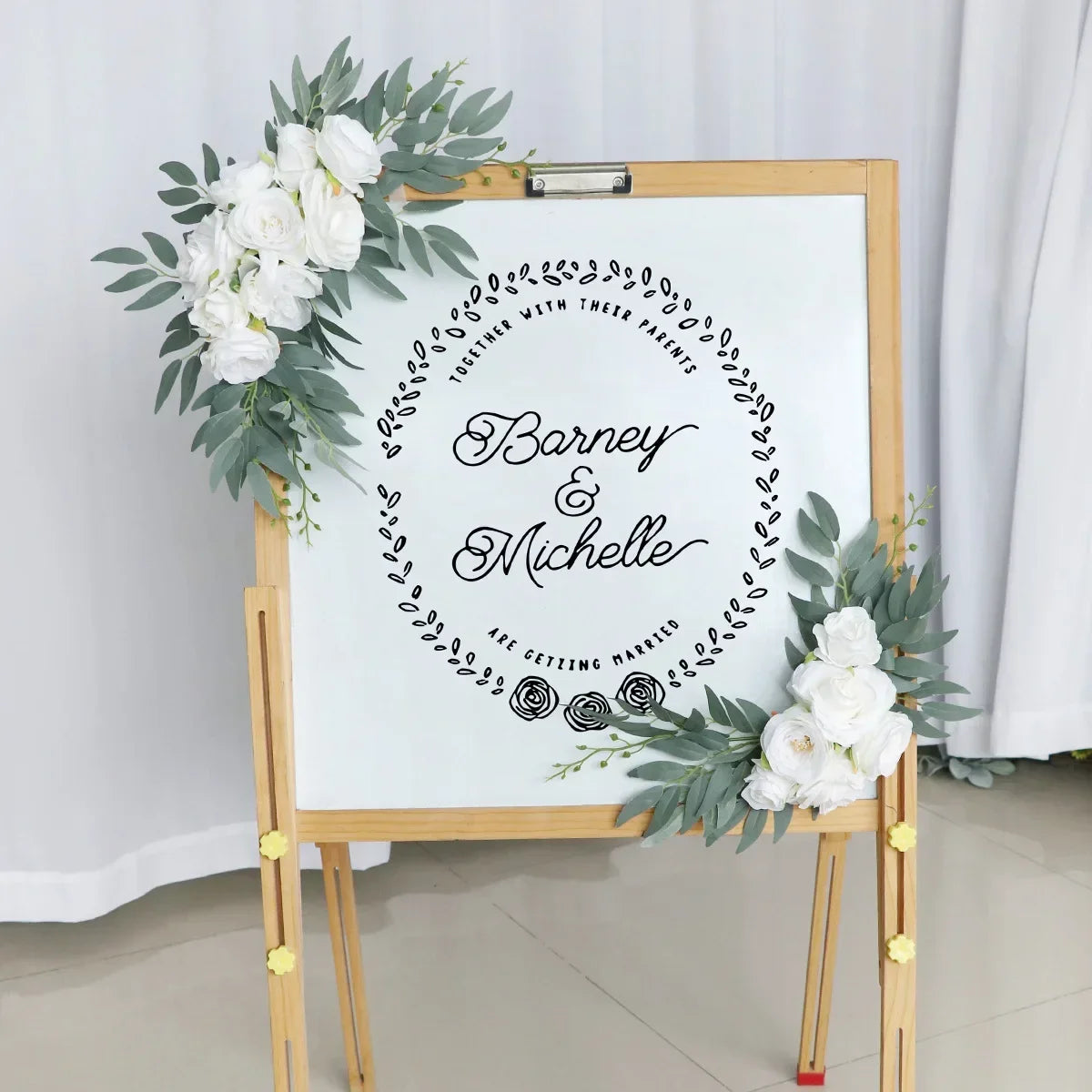 décorations florales mariage fleurs roses eucalyptus vert blanc anniversaire baby shower