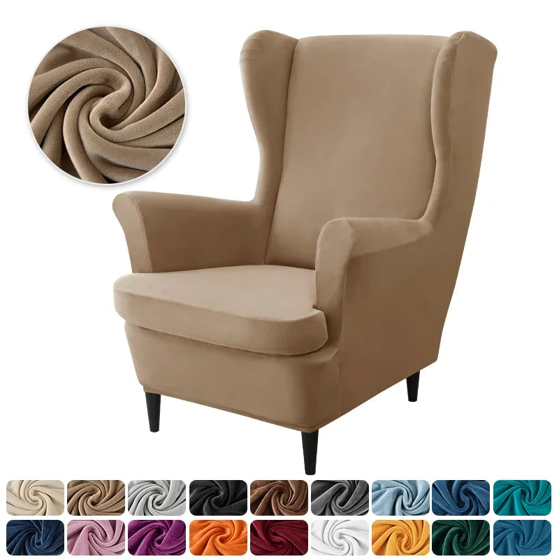 housse fauteuil oreilles velours extensible repose pied salon salon chambre
