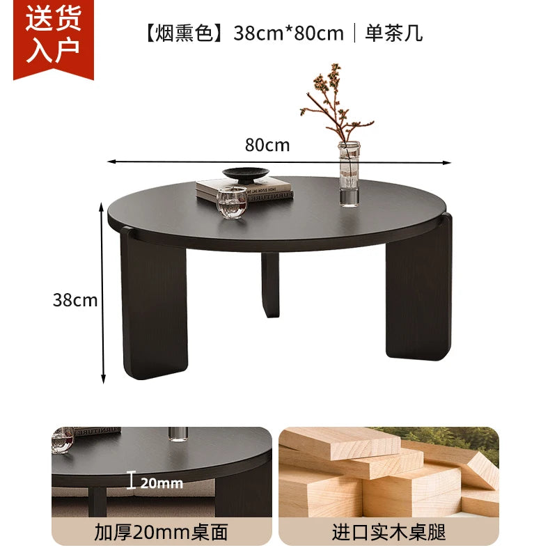 table basse moderne bois noir minimaliste salon 70cm large 38cm haut