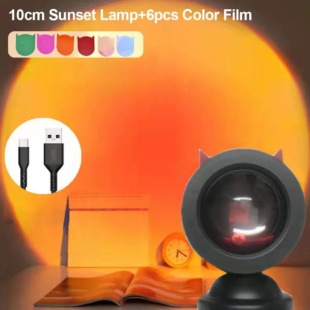 lampe projection led arc ciel usb moderne noir blanc orange décoration chambreôtel