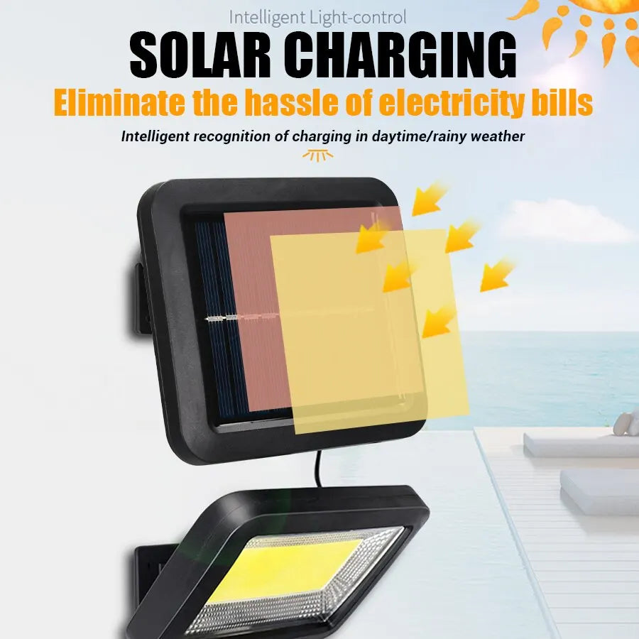 lampe murale solaire intelligente noir mat moderne batterie câble charge panneau solaire capteur humain