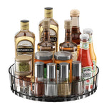 organisateur rotatif transparent moderne rangement cuisine condiments boissons alcoolisées cosmétiques snacks bouteilles bocaux