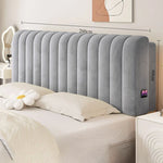 tête lit moderne velours uni beige clair adhésif poche smartphone grande tailleversiblewasher