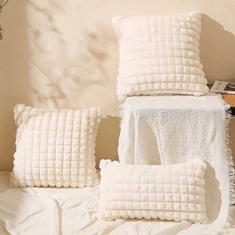 taie oreiller polyester animal compagnie lapin blanc noir marron texture relief moderne fixations