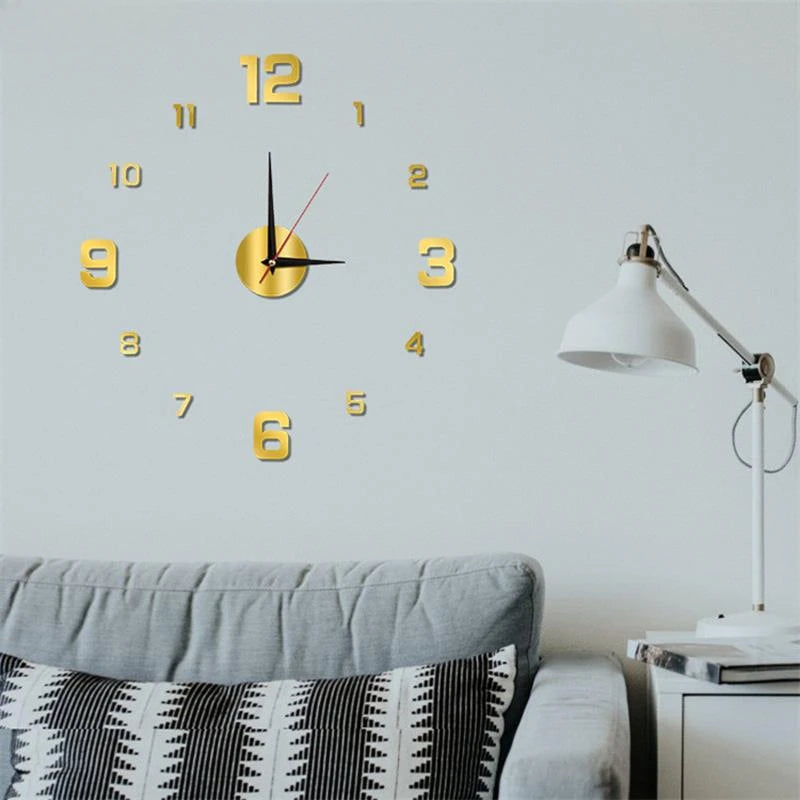 horloge murale moderne horaire numérique antique aiguille décoration chambre salon