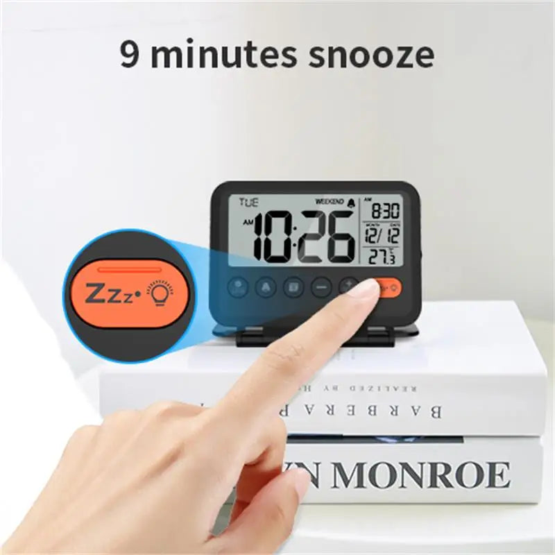 horloge numérique moderne affichage température date sommeil noir lcd led