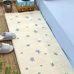 tapis moderne étoiles couleur beige bleu gris orange antidérapant imperméable polyeste chambre enfant décorationintérieur