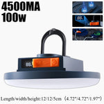 lampe camping led rechargeable 4500mAh aimant projecteur cob bleu foncé orangeécran digital
