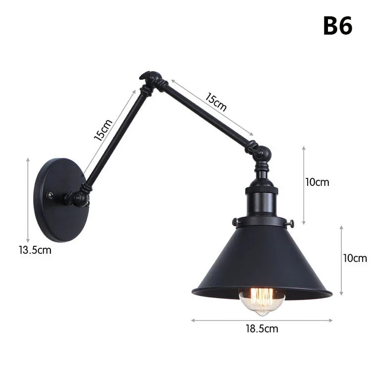 lampe murale articulée or industrielle vintage chambre cuisine salle manger