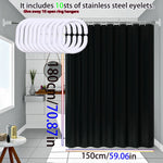 rideau douche noir opaque moderne suspension anneaux respectueux environnement 200cm 78.74in