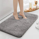 tapis bain absorbant eau antidérapant gris beige bleu poils doux moderne