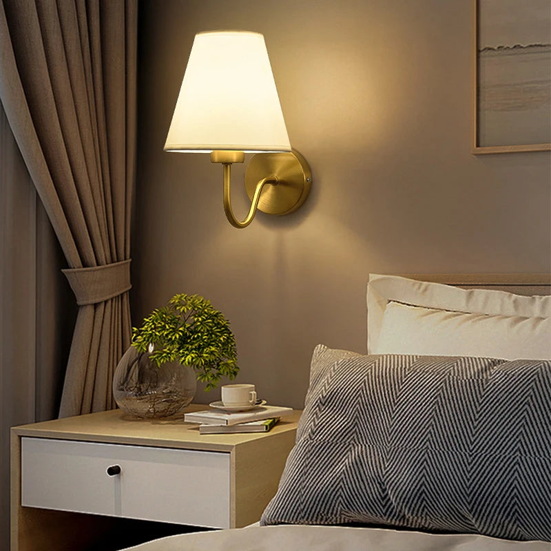 lampe murale tissu or moderne sans ampoule facile éclairage quotidien chambre salle bain