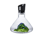 carafe vin transparente montagne dorée moderne 1,5 litre aérateur intégré