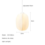 Suspension lumineuse moderne soie blanche opaque salon chambre d'hôtel led pendentif autonome
