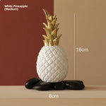 ananas decoratif ornement moderne resine dorée deco salon photo creative minimaliste triangles or blanc