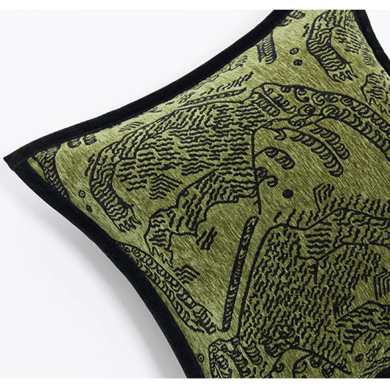 housse coussin carrée jacquard motif abstrait moderne 100 polyester 45x45cm 50x50cm decoration maison adhésif