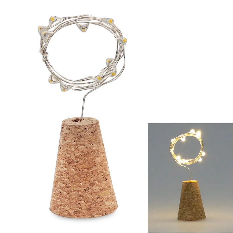 décoration festive guirlande lumineuse bois cordon marron clair conique simple rustique 10pcs