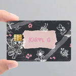 carte sim personnalisée karol papier étanche adhésif papillons fleurs notes musicales grunge creative