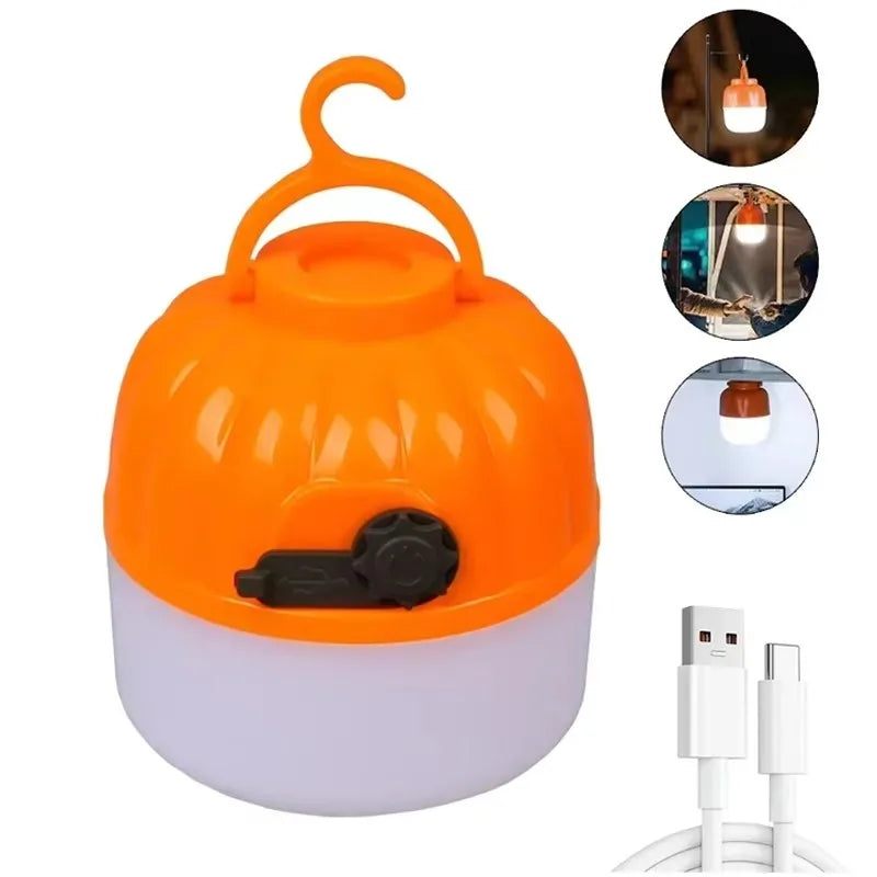 lampe camping rechargeable noir orange moderne pratique aimant port usb chargeModes d'éclairage portableextérieursecours