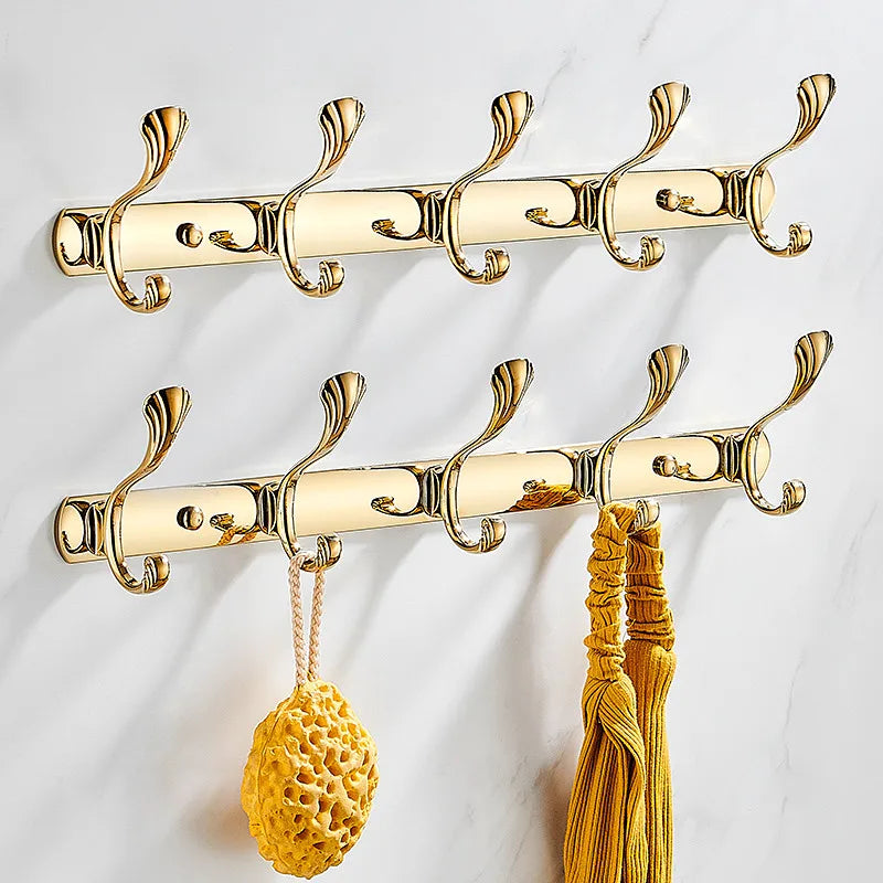porte serviettes mural doré floral classique crochets salle bain accessoire cuisine vis fixations