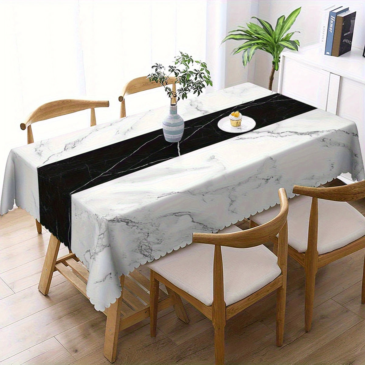 nappe marbre moderne imperméable polyester blanc noir salon restaurant mariageextérieur