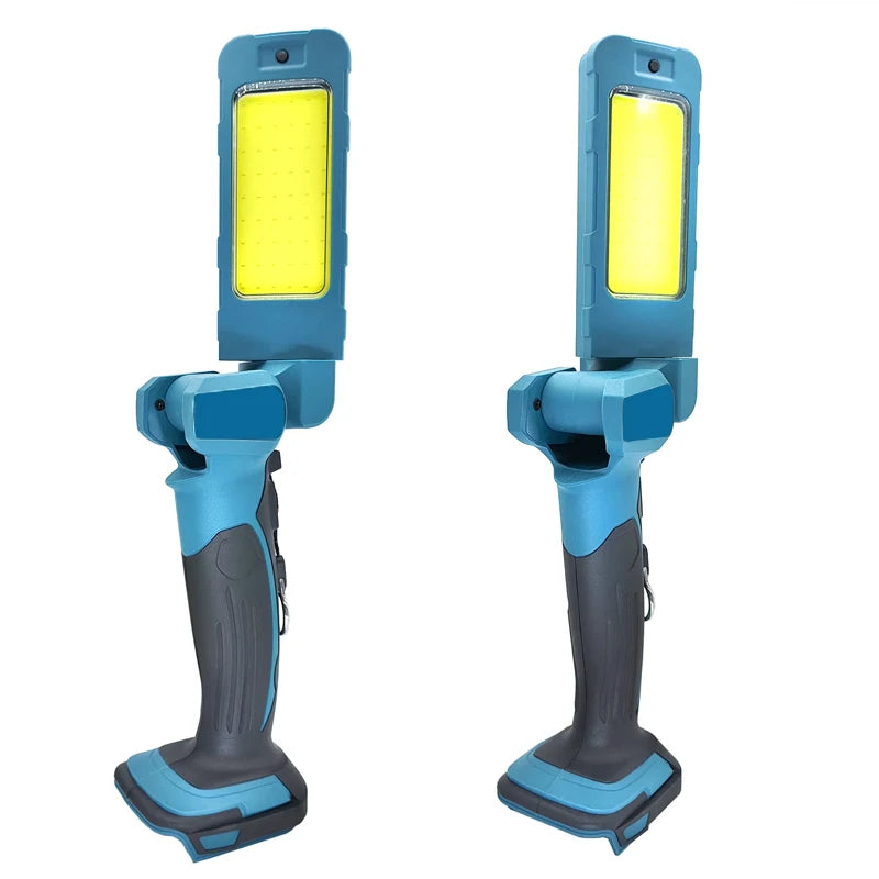 lampe torche led portable rechargeable bleu gris moderne poignée ergonomique abs travaux