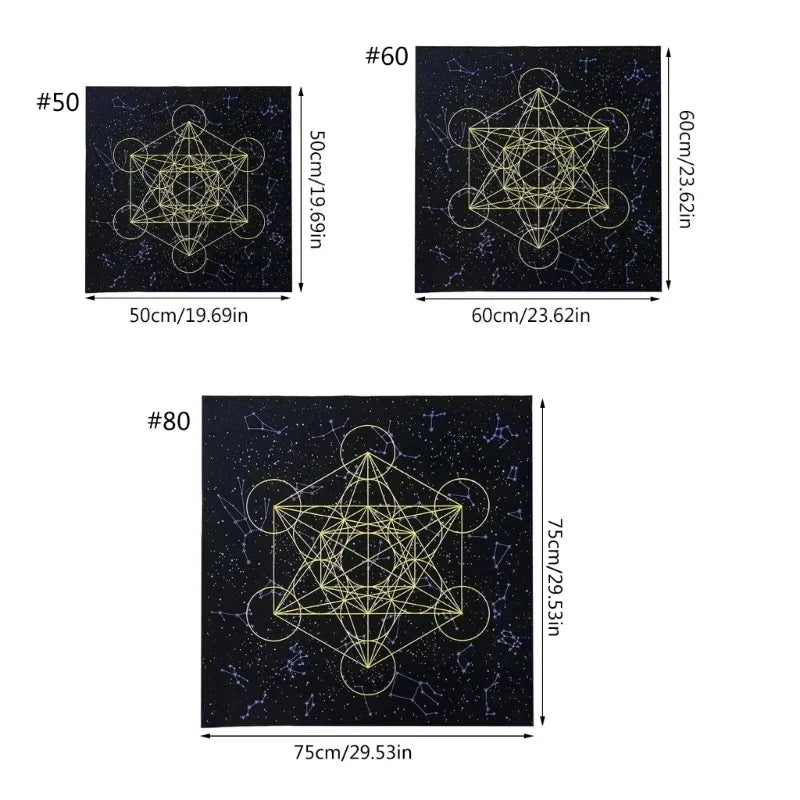 tapis d'autel astrologique décoratif motif lunaire géométrique divination rituel spirituel maison