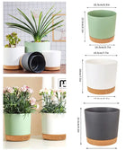 Pots fleurs modernes bacs pépinière bord cuir naturel vert clair blanc gris absorbant minimaliste