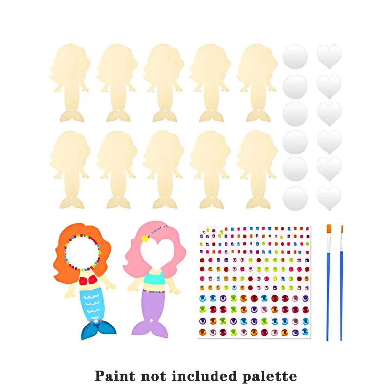 miroirs sirène artisanal strass dorés peinture pinceau instructions decoration enfants rouge violet bleu blanc