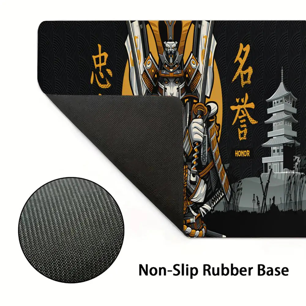 tapis souris samouraï noir doré motifs japonais loyalty honor tapis jeu rapide gamers décoration