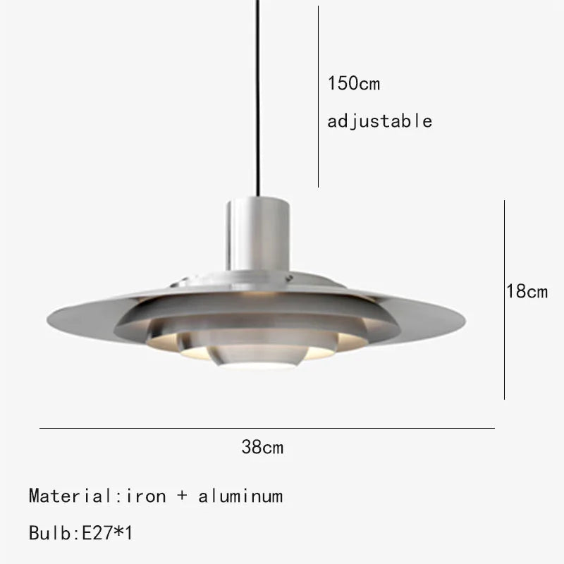 suspension lumineuse pendentif aluminium blanc argenté moderne 6000k 4000k 3000k 90260v e27