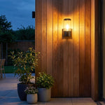 lampe murale extérieure moderne noir transparent autonome ip65 aluminium décoration jardin porche