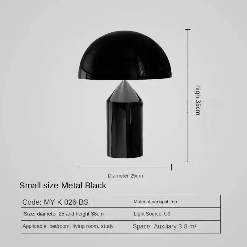 lampe table moderne métal doré forme champignon luxe éclairage intérieur maison