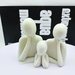 décoration abstraite couple enfant figurine moderne blanche noire minimaliste