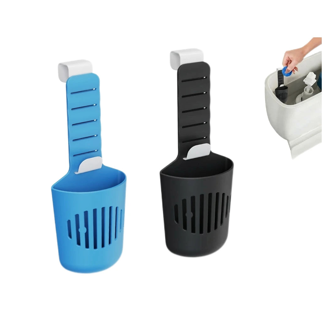 brosse toilette bleu noir crochets ajustables texture lisse moderne pratique