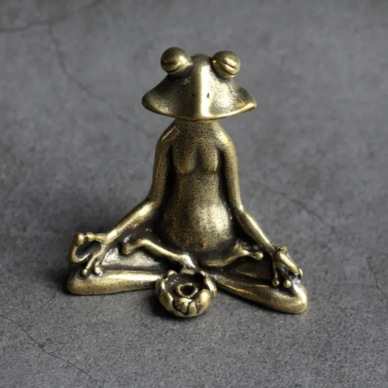 statuette grenouille bronze doré art deco brillante métallique opaque décoration thé