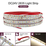 ruban led 120 diodes 5m 10m 12v 24v adhésif moderne chambre cuisine éclairage déco