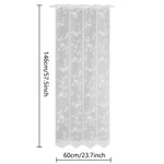 rideau blanc fleurs feuilles ajouré translucide classique 146cm 60cm polyester chambre salon