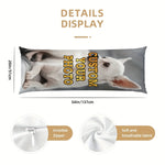coussin personnalisable photo chien blanc gris moderne 100 polyester zip invisible 50x137cm