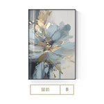 tableaux decoratifs abstraits florals bleu doré moderne salon chambre