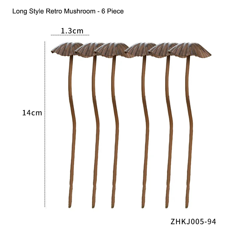 piquets decoratifs jardin metal forme champignons retro decoration exterieure printemps amusants miniatures marron gris