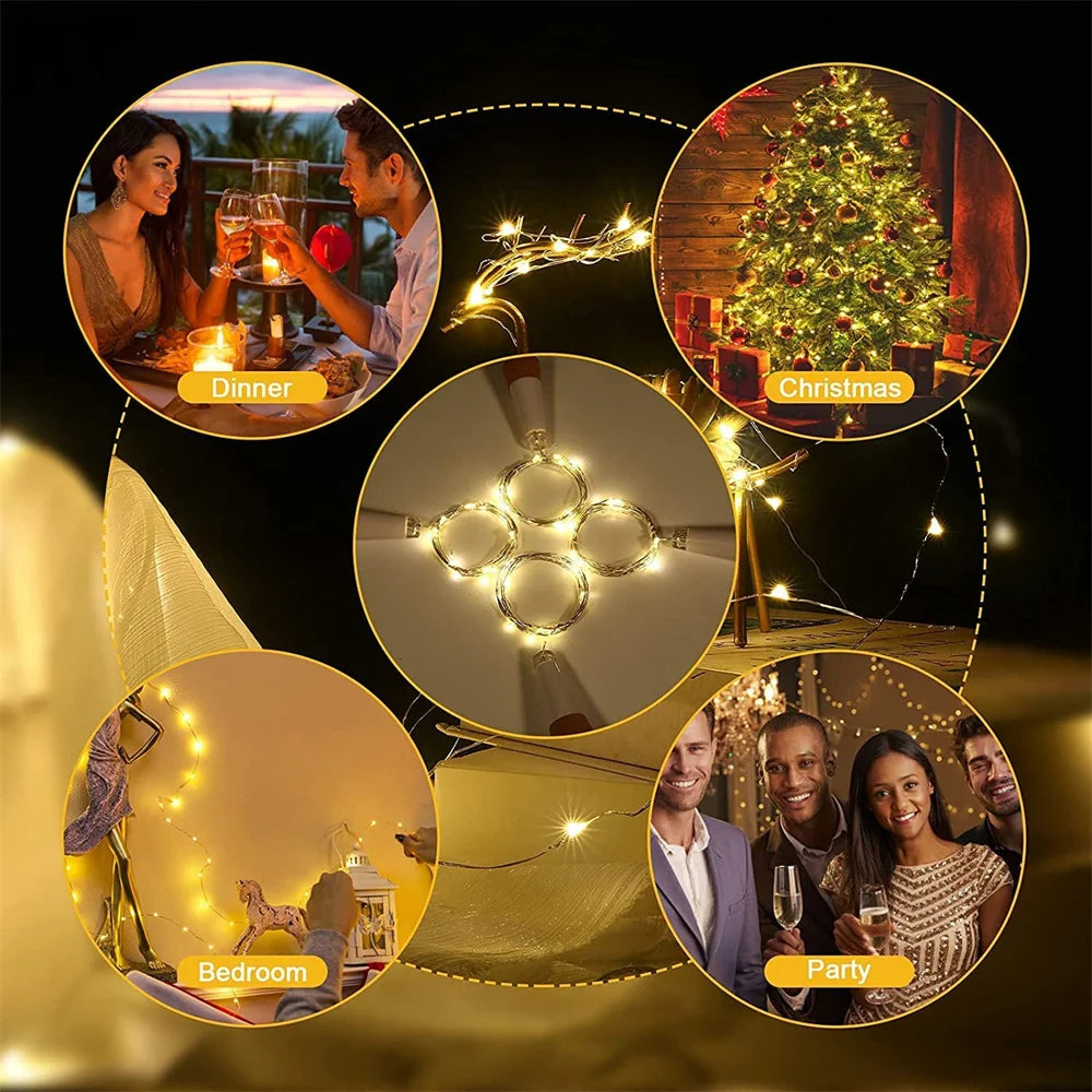 guirlande lumineuse usb rechargeable liège led moderne décoration chambre noël