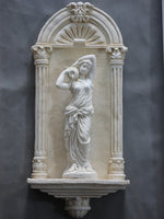 décoration murale extérieure statue classique antique grise sculptée détaillée bar patio