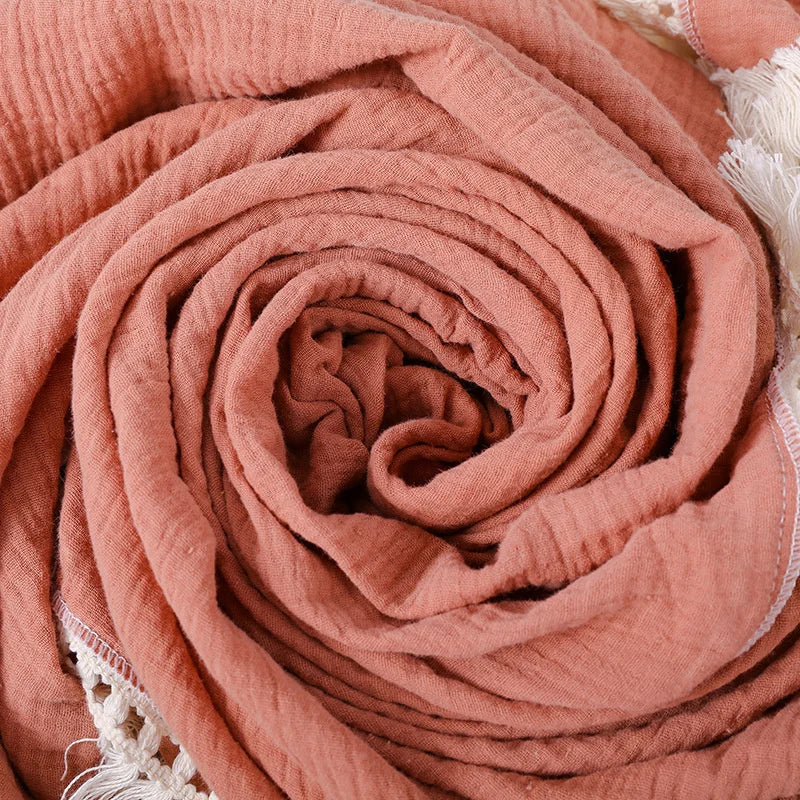 couverture bébé coton géométrique rose clair jaune bleu beige moderne douce bébé enfant tranches