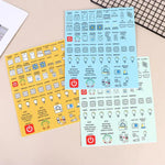 autocollants graphiques icônes électriques jaune bleu blanc adhésifs imperméables boîte disjoncteur minimaliste