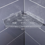 étagère d'angle acrylique marron moderne salle bain respectueuse environnement pièces adaptable adhésifs