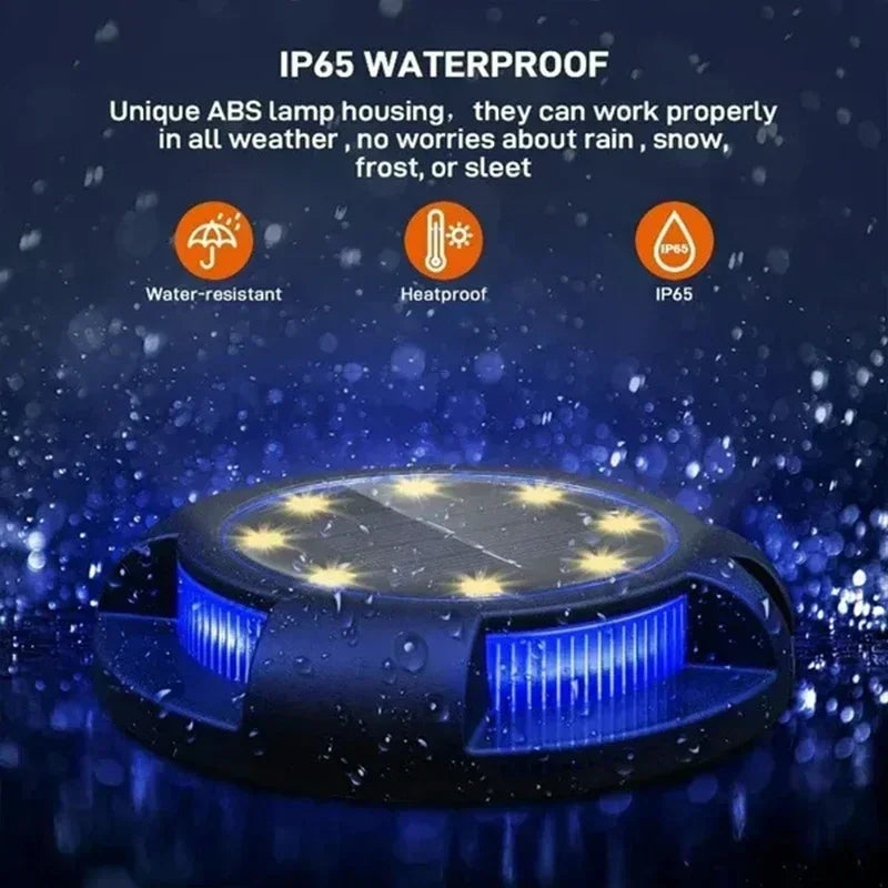 lampe solaire led extérieure moderne noire cercle diodes 12 led ip65 rechargeable solaire